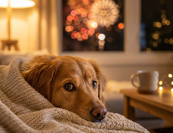 Calm and relaxed dog